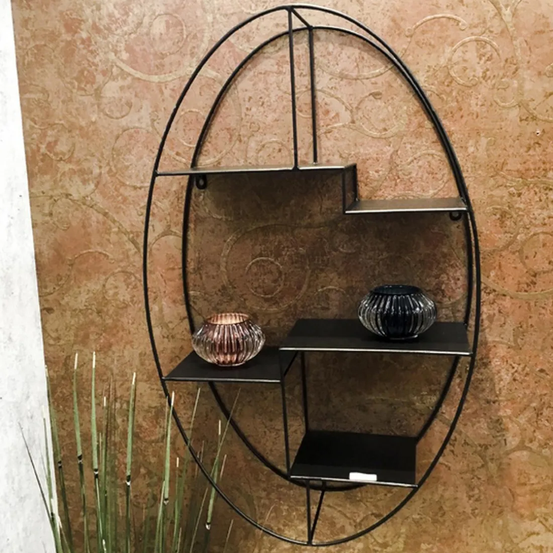Etagère Murale Ovale Noir