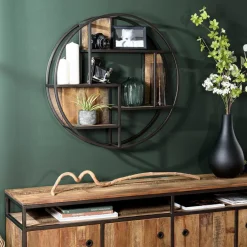 Etagère murale ronde SIXTINE 3 niveaux 3 niches