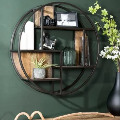 Etagère murale ronde SIXTINE 3 niveaux 3 niches