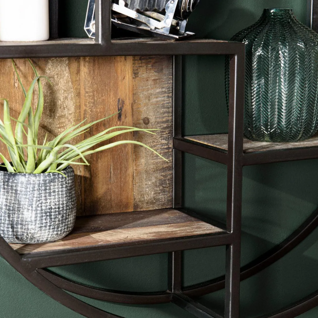 Etagère murale ronde SIXTINE 3 niveaux 3 niches