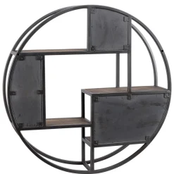Etagère murale ronde SIXTINE 3 niveaux 3 niches