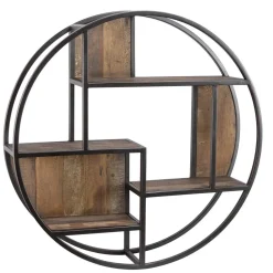 Etagère murale ronde SIXTINE 3 niveaux 3 niches