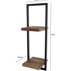 Etagère murale SIXTINE métal 2 plateaux