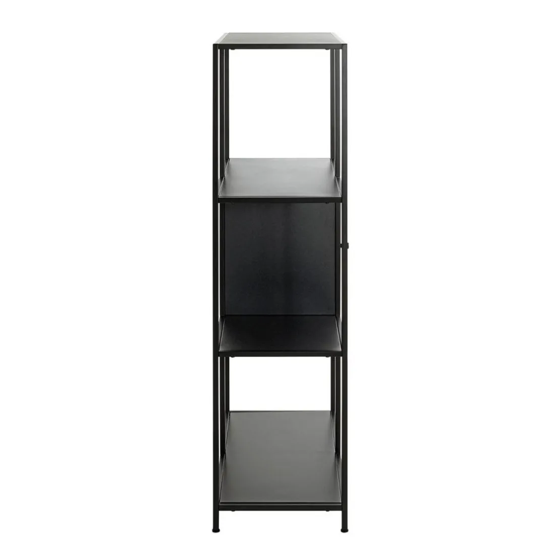 Etagère noire 6 cases et 1 porte en métal