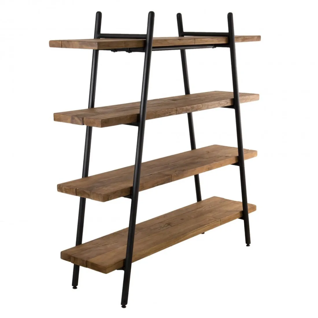 Etagère pyramidale 4 niveaux bois de Teck recyclé et métal - NASAI
