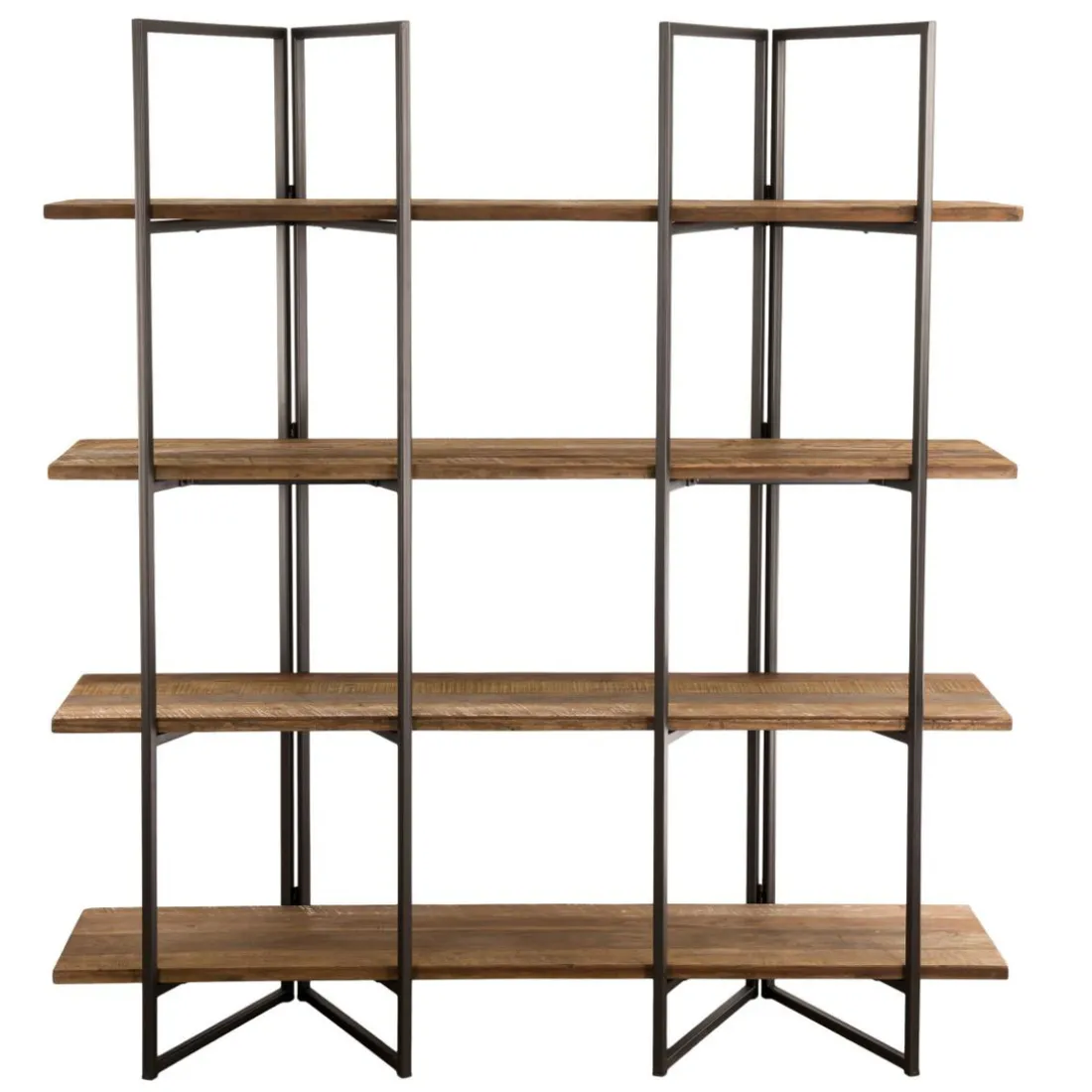 Etagère SIXTINE 4 Niveaux Bois Teck Recyclé Acacia Mahogany Et Métal