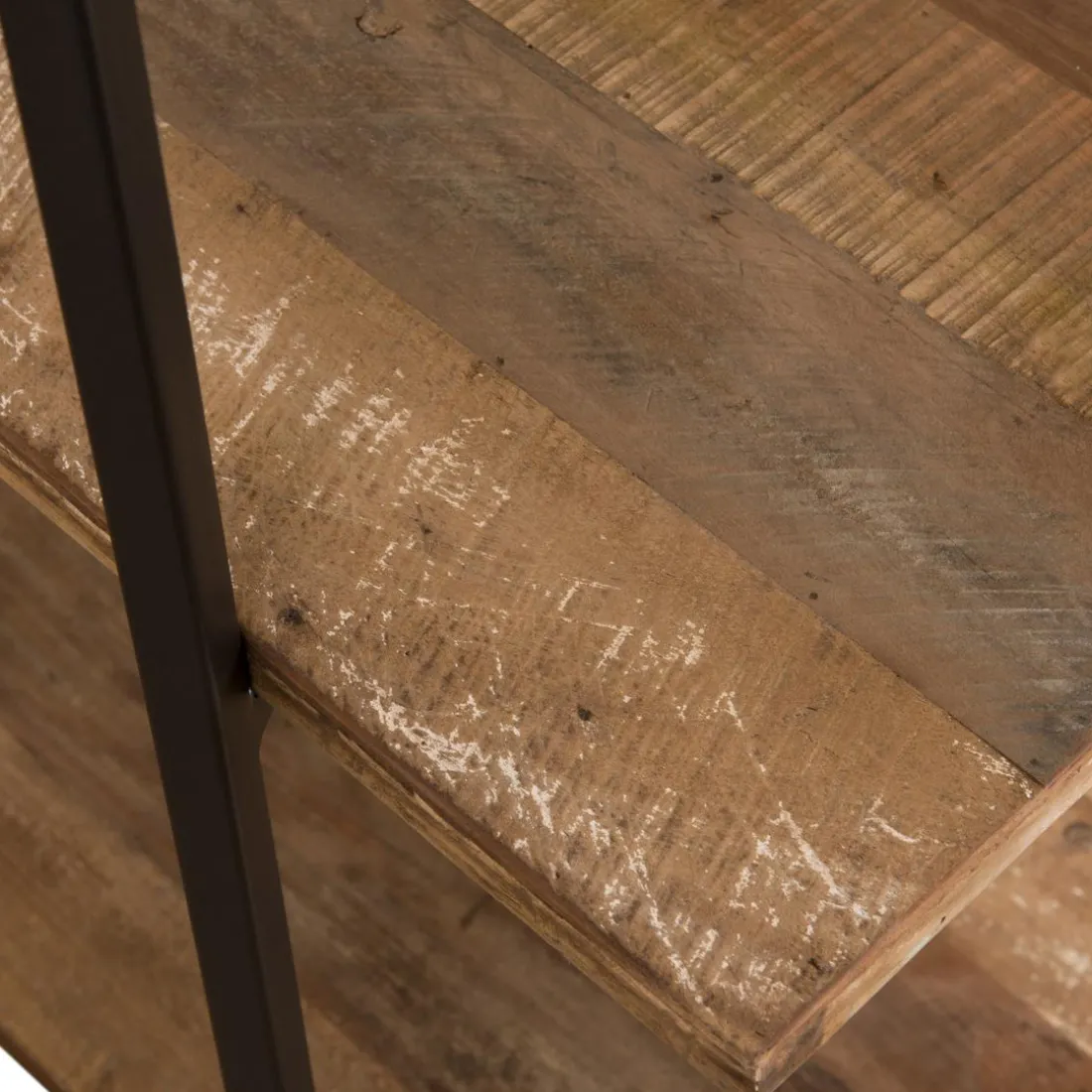 Etagère SIXTINE 4 Niveaux Bois Teck Recyclé Acacia Mahogany Et Métal