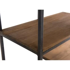 Etagère SIXTINE Recto-Verso En Décalé 120X40X180Cm Bois Teck Recyclé Et Métal