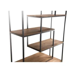 Etagère SIXTINE Recto-Verso En Décalé 120X40X180Cm Bois Teck Recyclé Et Métal