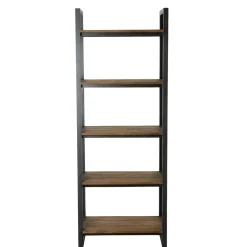 Etagère SIXTINE Recto-Verso 75X40X200Cm 5 Niveaux Bois Teck Recyclé Et Métal