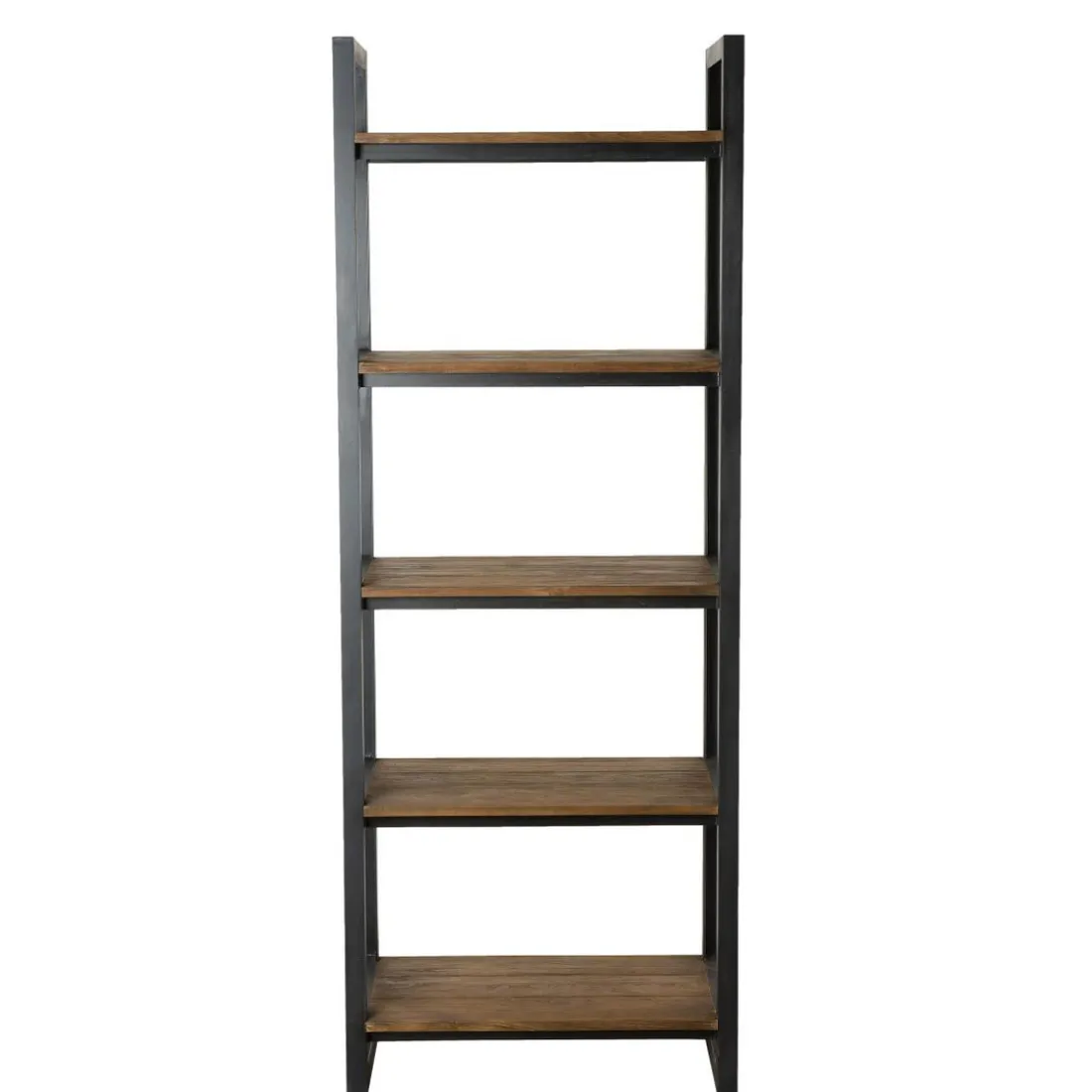 Etagère SIXTINE Recto-Verso 75X40X200Cm 5 Niveaux Bois Teck Recyclé Et Métal