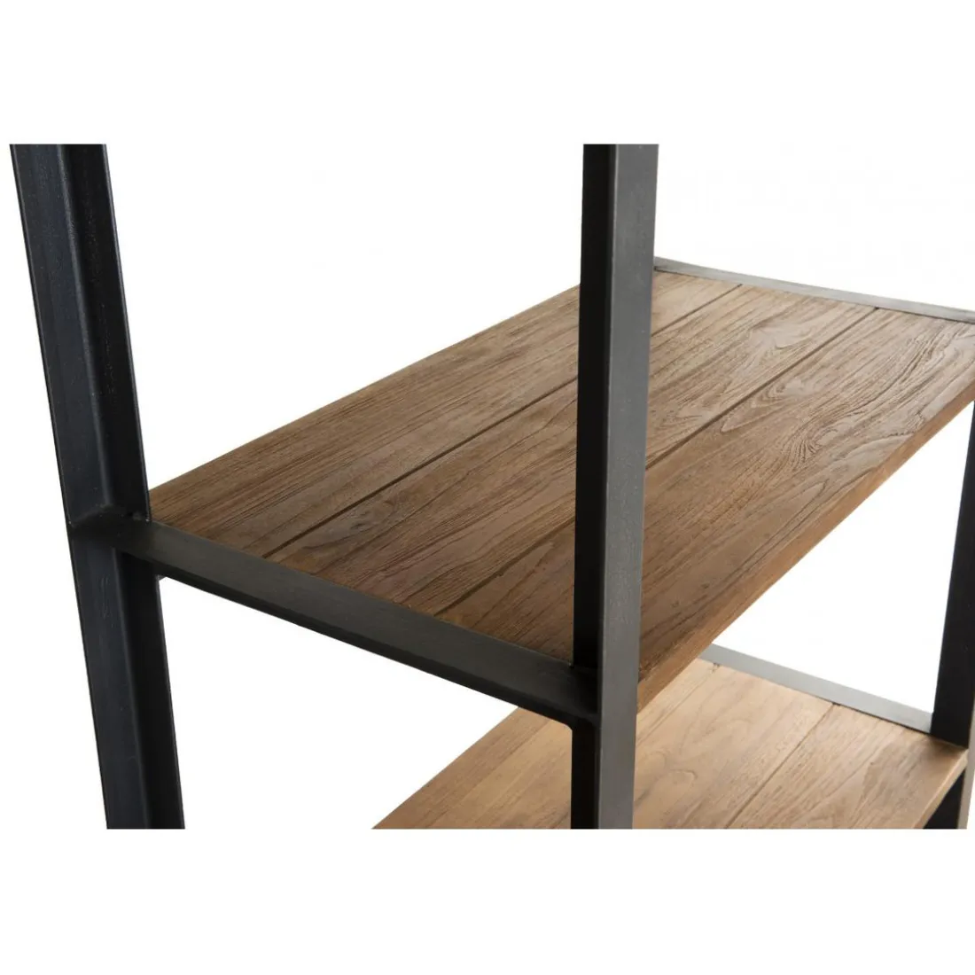 Etagère SIXTINE Recto-Verso 75X40X200Cm 5 Niveaux Bois Teck Recyclé Et Métal