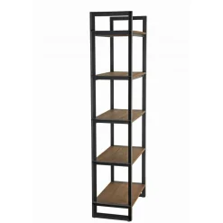 Etagère SIXTINE Recto-Verso 75X40X200Cm 5 Niveaux Bois Teck Recyclé Et Métal
