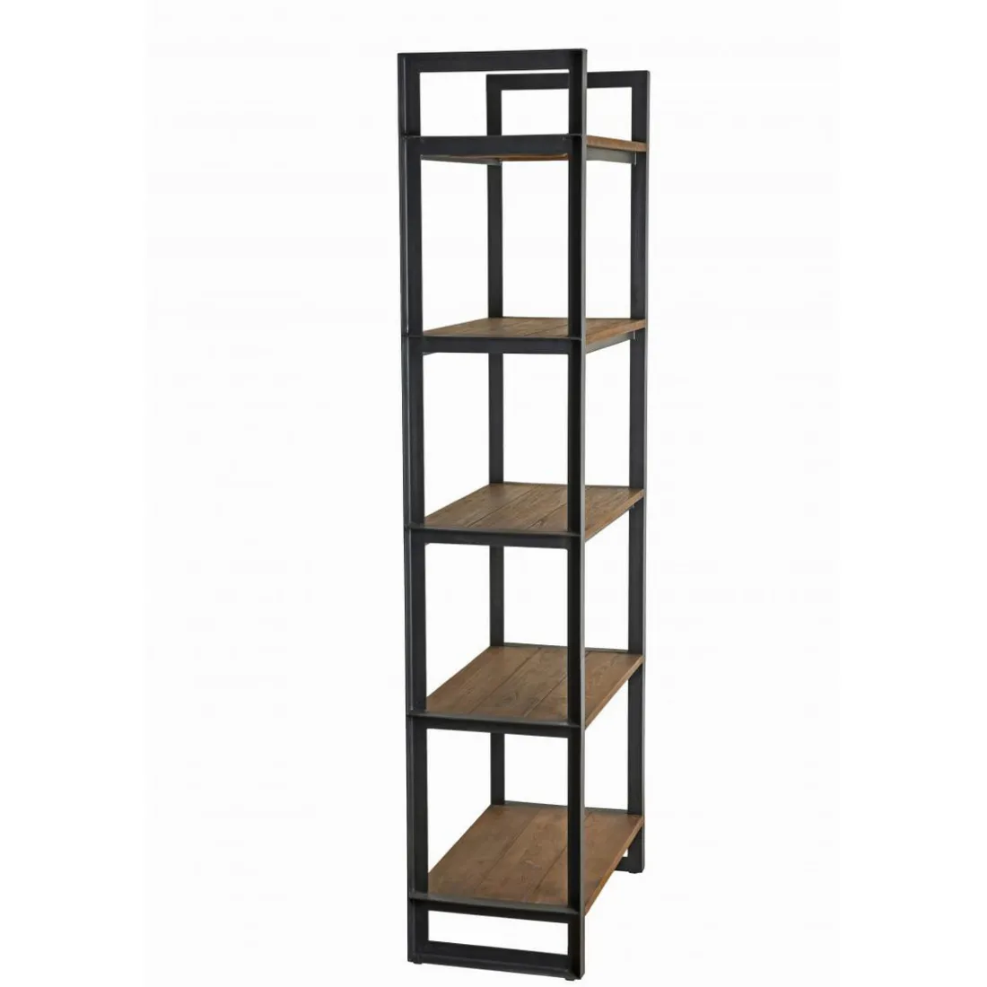 Etagère SIXTINE Recto-Verso 75X40X200Cm 5 Niveaux Bois Teck Recyclé Et Métal
