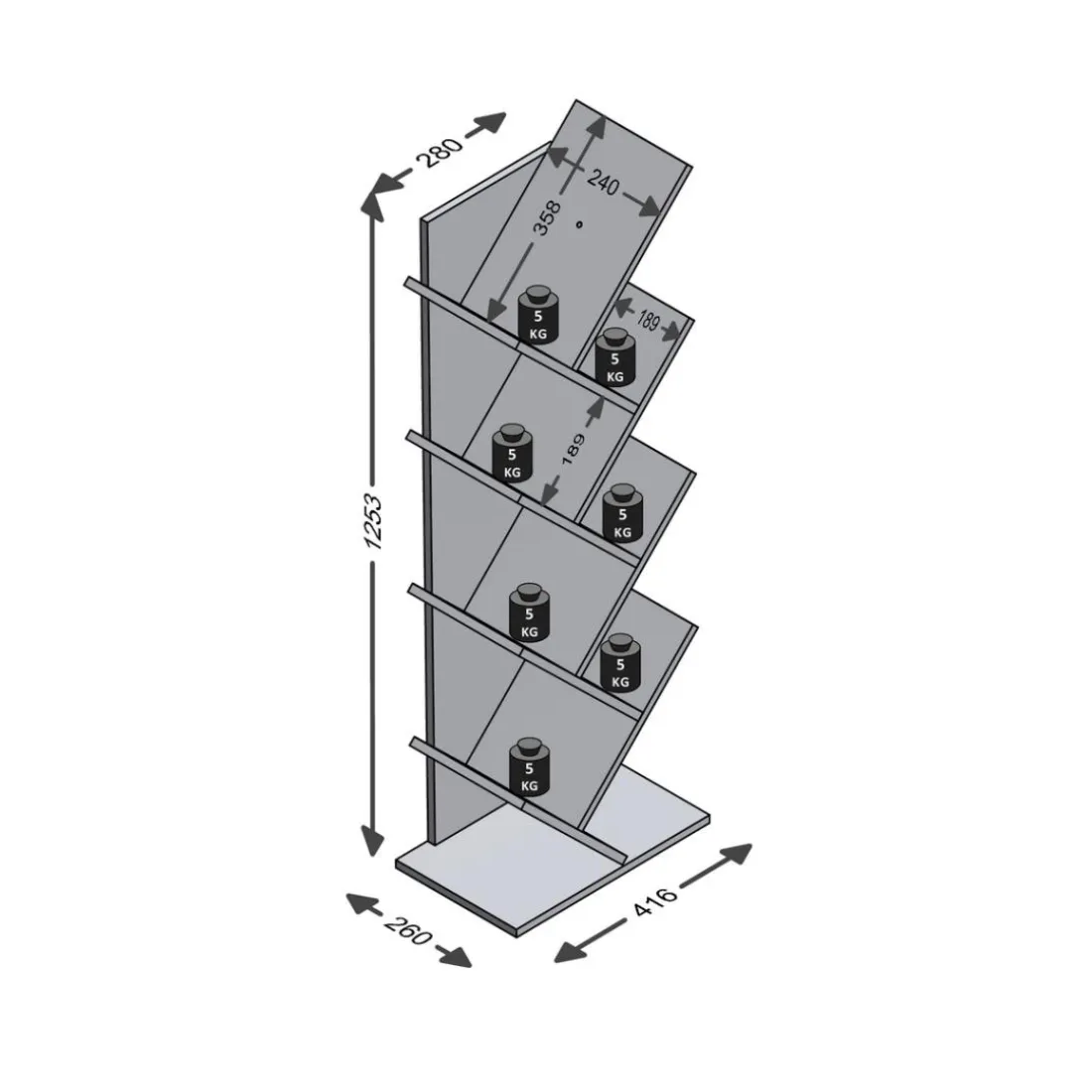 Etagère verticale blanche BÜCHEN