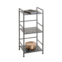 Etagères en métal peint époxy anthracite en tube d'acier