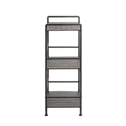 Etagères en métal peint époxy anthracite en tube d'acier