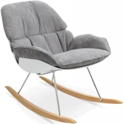Fauteuil à Bascule En Tissu Gris MICKY