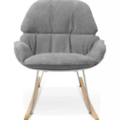 Fauteuil à Bascule En Tissu Gris MICKY