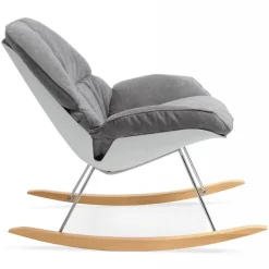 Fauteuil à Bascule En Tissu Gris MICKY