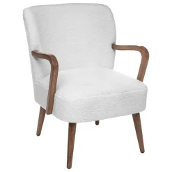 Fauteuil Accoudoir Boucle Chiara Blanc