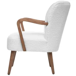 Fauteuil Accoudoir Boucle Chiara Blanc