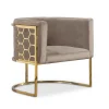 Fauteuil Arrondi HONEY Velours Taupe