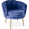 Fauteuil arrondi Velours Bleu