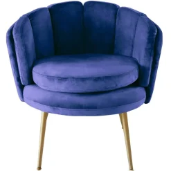 Fauteuil arrondi Velours Bleu