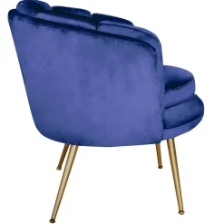 Fauteuil arrondi Velours Bleu