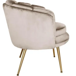 Fauteuil arrondi Velours Taupe COKILL