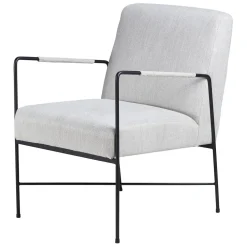 Fauteuil chevron gris pieds métal