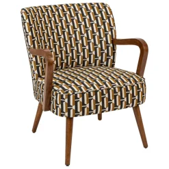 Fauteuil Chiara beige et noir