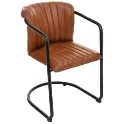 Fauteuil Cuir Cognac DARIO