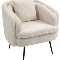 Fauteuil de salon design pieds en métal Blanc