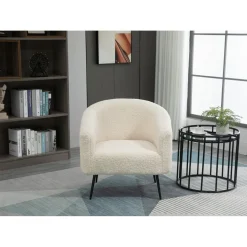Fauteuil de salon design en Laine Blanc