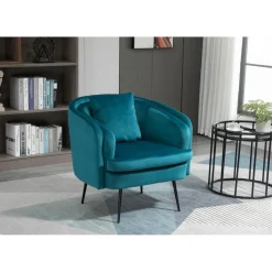 Fauteuil de salon design pieds en métal Bleu