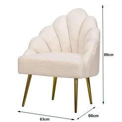 Fauteuil de Salon Design Pieds Metal BOLGE-BLANC