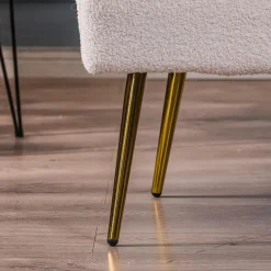 Fauteuil de Salon Design Pieds Metal BOLGE-BLANC