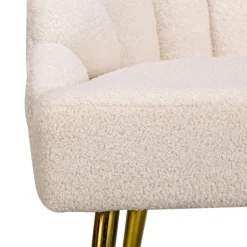 Fauteuil de salon design en tissu blanc