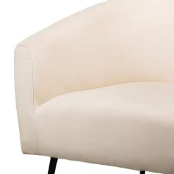 Fauteuil de salon design scandinave pieds métal beige
