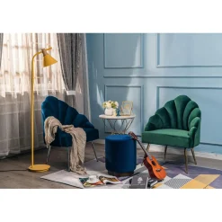 Fauteuil de salon en Métal Bleu Design