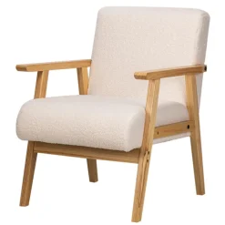 Fauteuil de Salon Scandinave avec Structure Bois LOUIS-BLANC