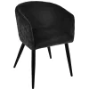 Fauteuil Diner Marlo En Velours Noir