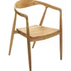 Fauteuil Diner Teck Miyako Naturel Beige