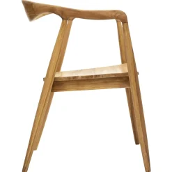 Fauteuil Diner Teck Miyako Naturel Beige