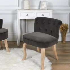 Fauteuil ELEONOR Velours Gris