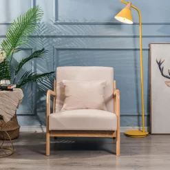 Fauteuil en bois massif Beige