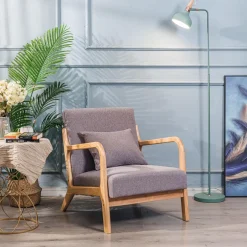 Fauteuil en bois massif Gris