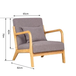 Fauteuil en bois massif Gris